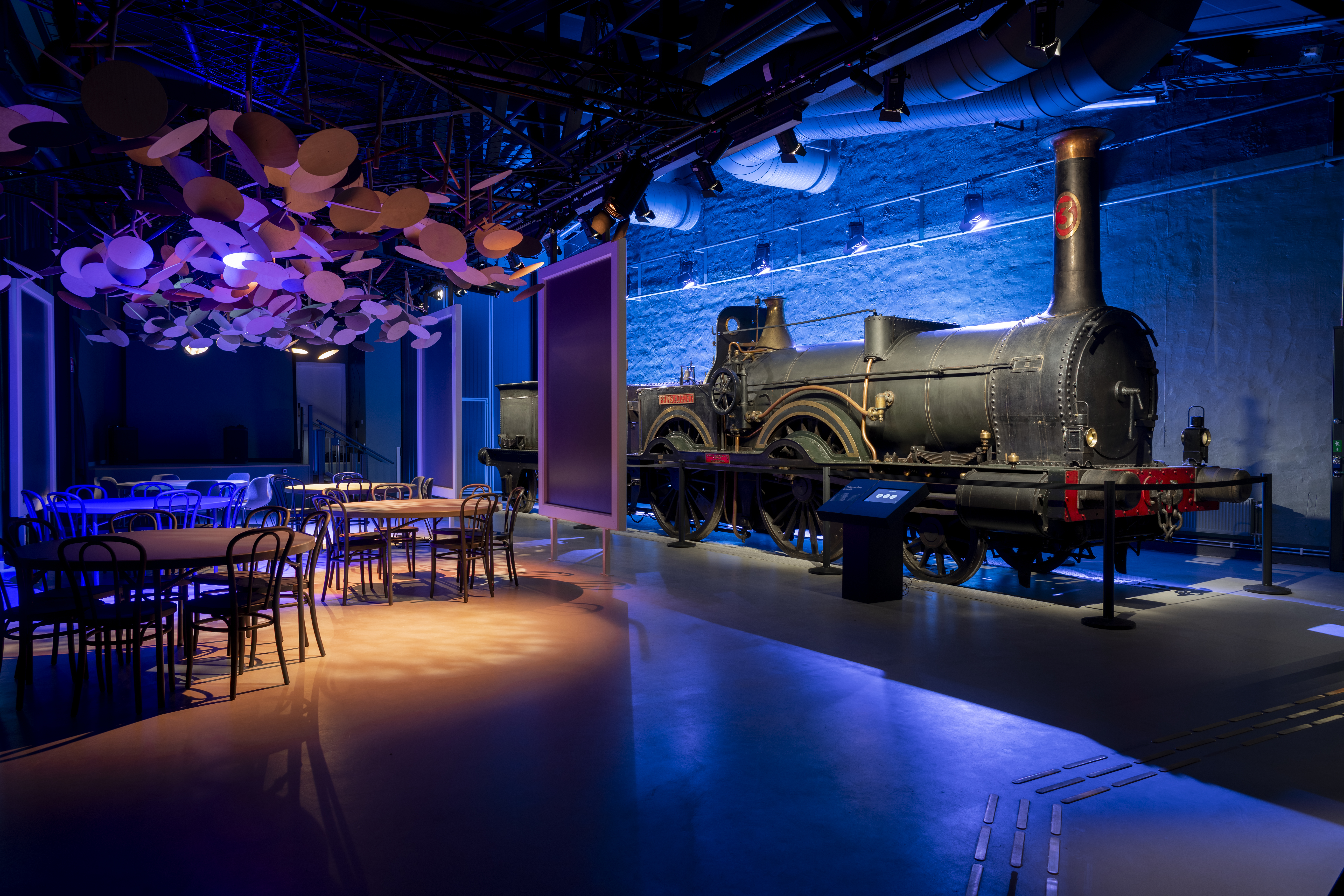 Exhibition hall Festen at Swedish Railway Museum in Gävle.